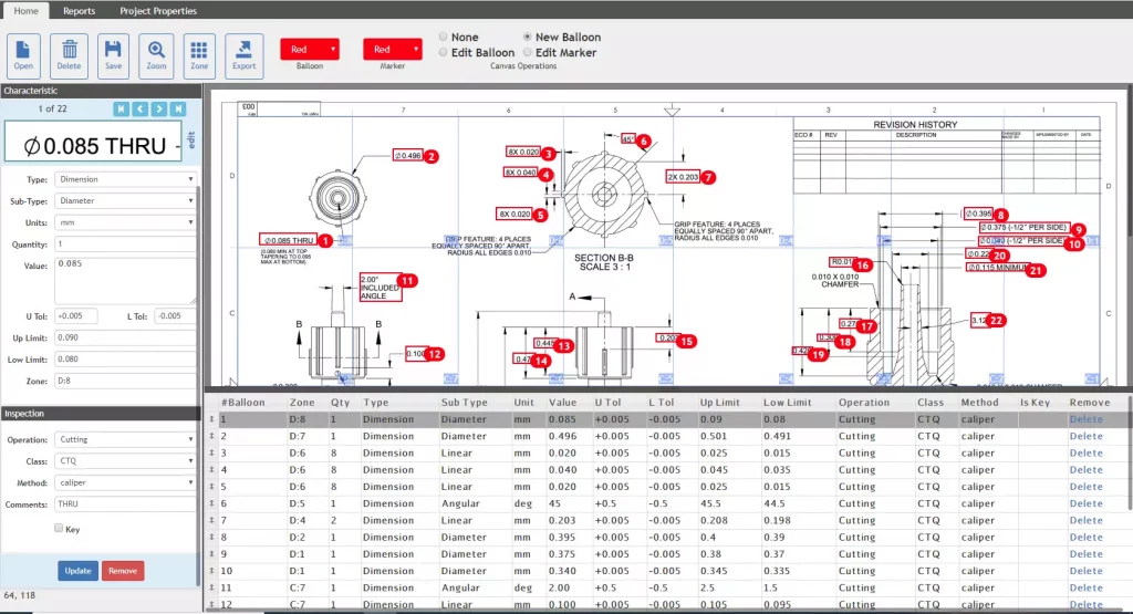 Auto Ballooning for Control Plan Creation